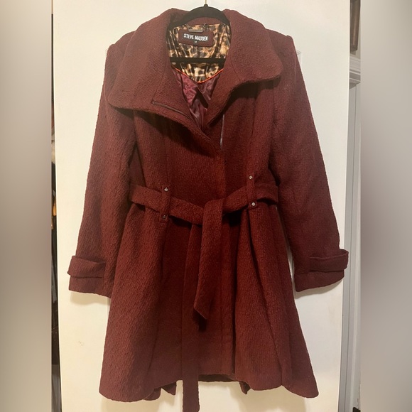 Steve Madden Jackets & Blazers - Steve Madden Maroon Long Coat Size L